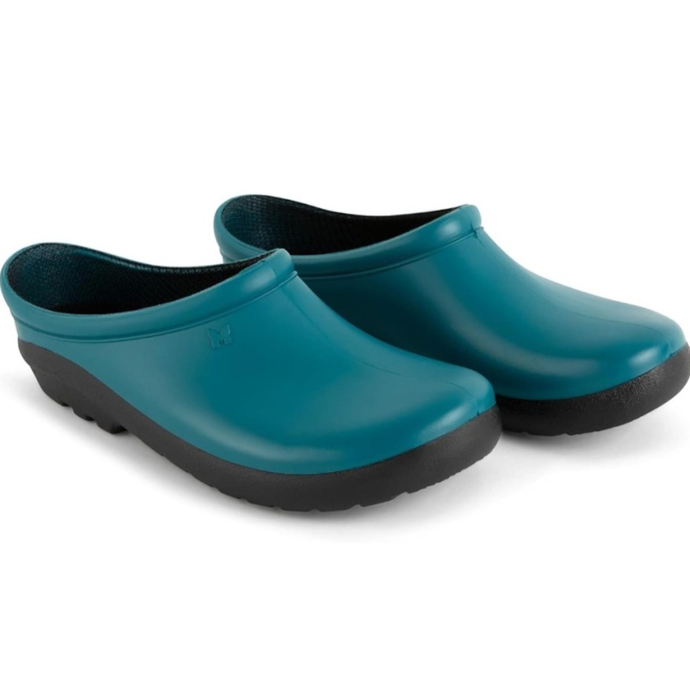 Sloggers Premium Garden Shoes Size 8 Teal Waterproof Slip On Made In USA